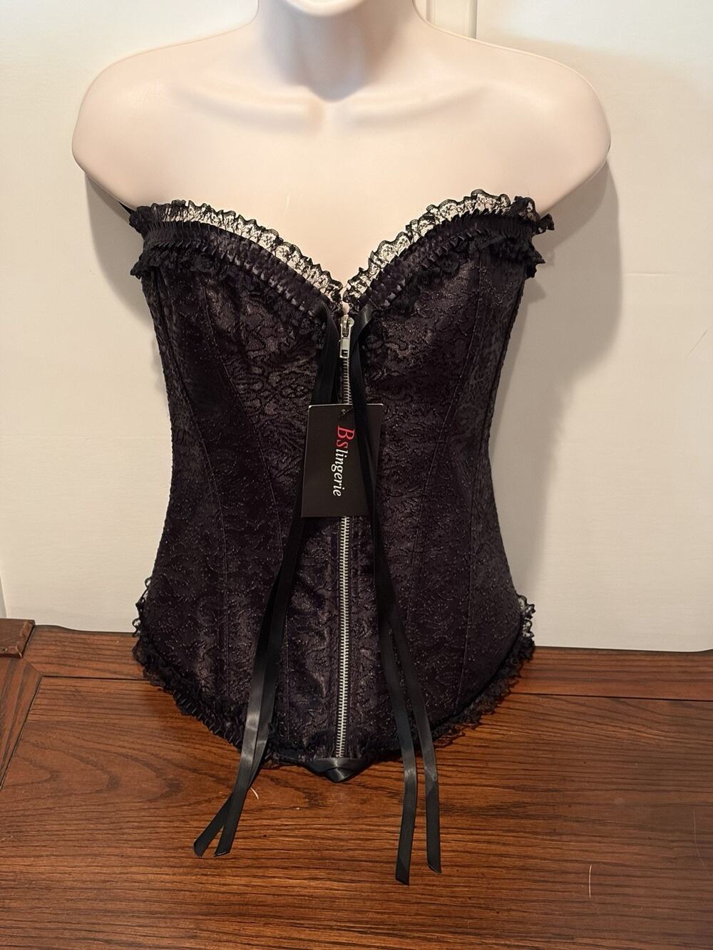 NWT BSLingerie Women's Size Large Bustier Corset Vest Black